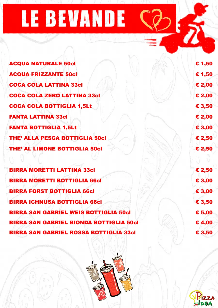 Listino online : Menu Nuovo listino Pizzaidea Ceggia